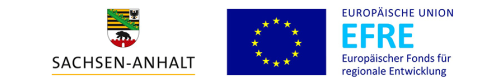 Logos des Landes Sachsen-Anhalt und der Europäischen Union – Hinweis auf Förderung durch den Europäischen Fonds für regionale Entwicklung (EFRE).