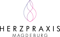 Logo der Herzpraxis Magdeburg – stilisierte Herzform in Pink und Violett mit Schriftzug „HERZPRAXIS MAGDEBURG“.